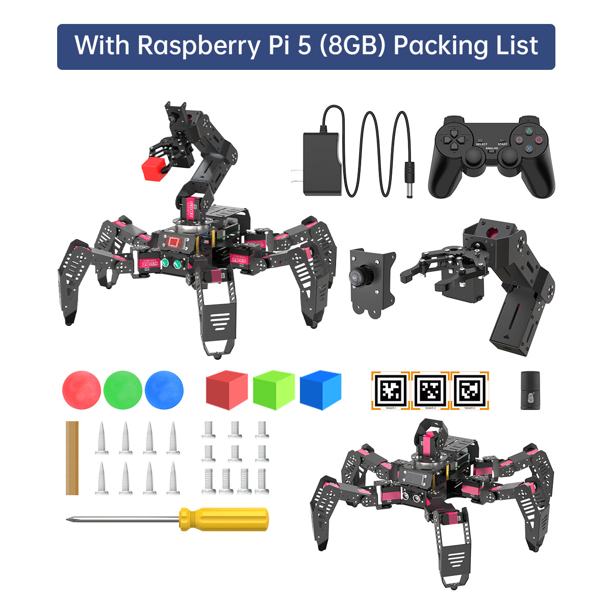 SpiderPi Pro: Hiwonder Hexapod Robot with AI Vision Robotic Arm Powered by Raspberry Pi 5 SpiderPi Pro: Hiwonder Hexapod Robot with AI Vision Robotic Arm Powered by Raspberry Pi 5